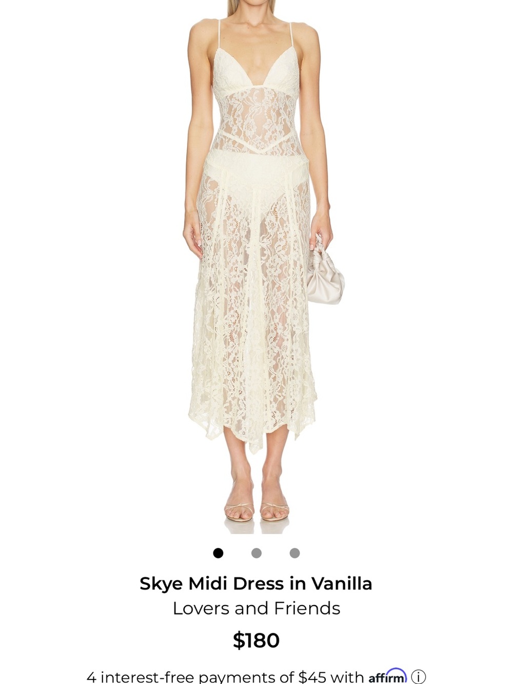 Lovers + Friends Lace Midi Skirt in Vanilla Lace